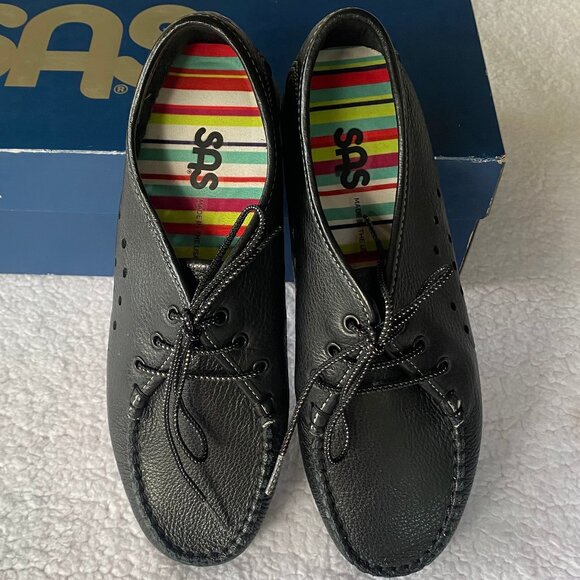 New SAS Black Breezy Lace-up Moccacin size 5.5 M - Picture 11 of 16